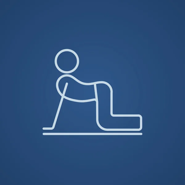 Mężczyzna praktykowania jogi linia ikona. — Wektor stockowy