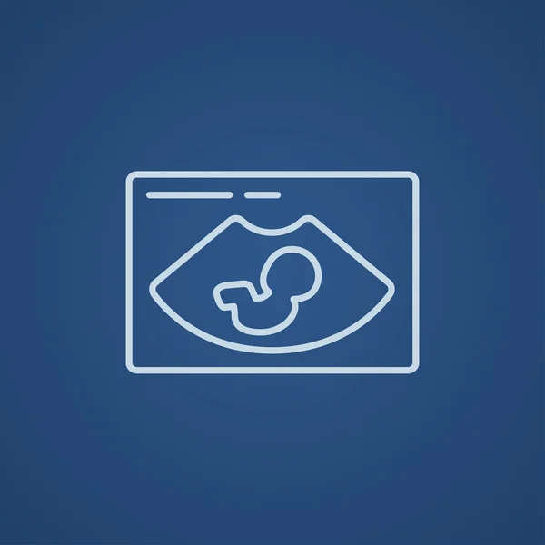 Fetal ultrasound line icon. — Stock Vector