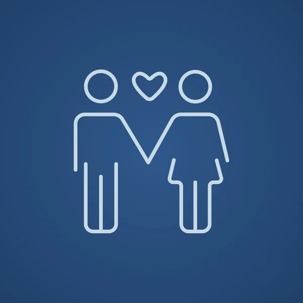 Couple en amour ligne icône. — Image vectorielle