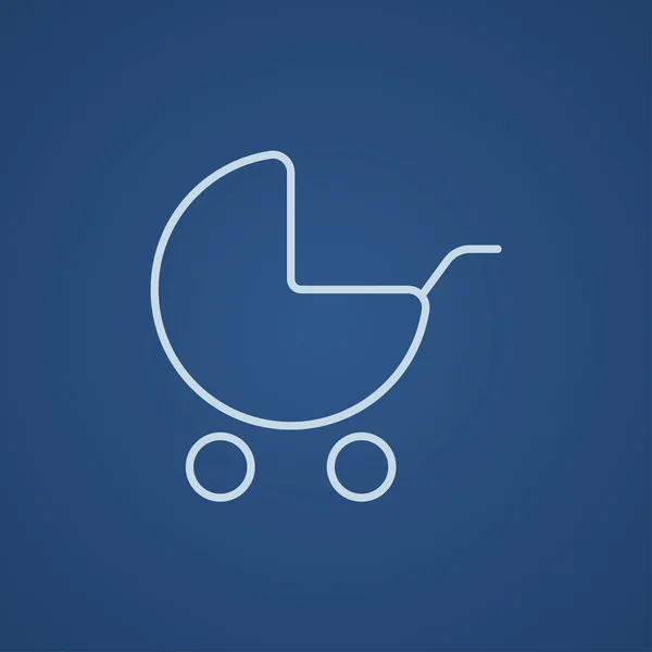 Icône de ligne de poussette bébé . — Image vectorielle