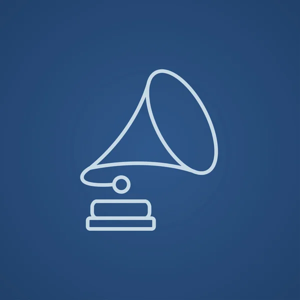 Gramophone lijn pictogram. — Stockvector