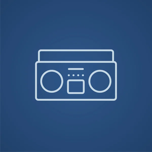 Radio cassette speler lijn pictogram. — Stockvector