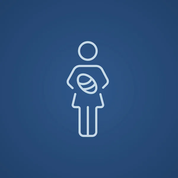 Femme tenant bébé ligne icône . — Image vectorielle