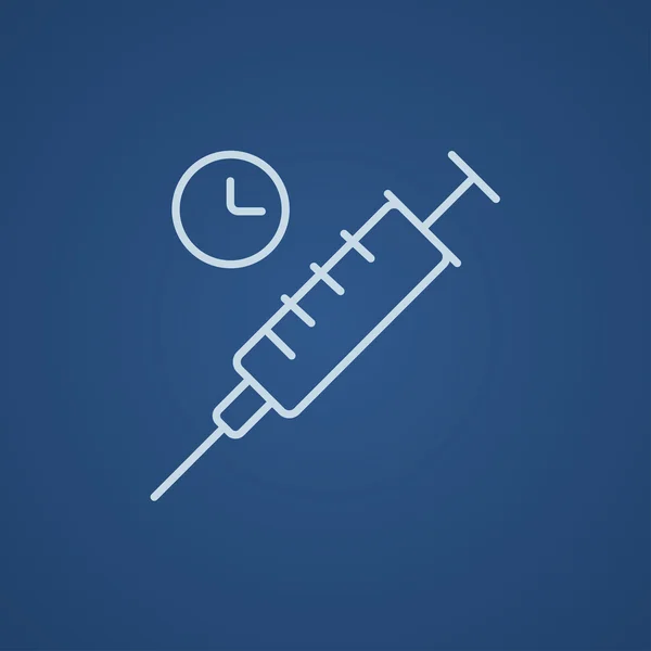 Syringe line ikon. — Stock vektor