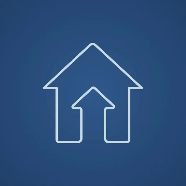 Crescita dell'icona della linea di mercato immobiliare . — Vettoriale Stock