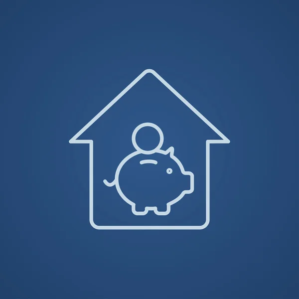 House savings line icon. — Stok Vektör