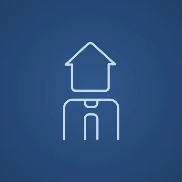 Real estate agent line icon. — Stock Vector