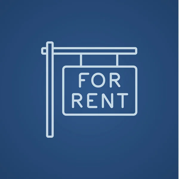 For rent placard line icon. — Stock Vector