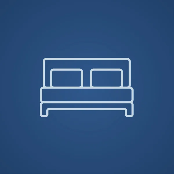 Icono cama doble línea. — Vector de stock