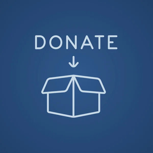 Donatie box lijn pictogram. — Stockvector