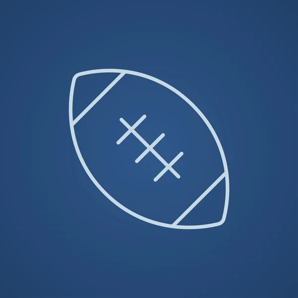 Rugby balón de fútbol línea icono . — Vector de stock