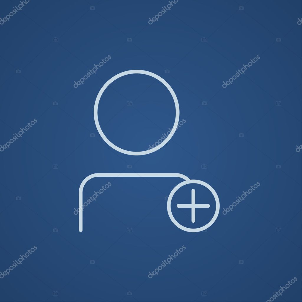 プラス記号の線のアイコンとユーザー プロファイル ストックベクター C Visualgeneration