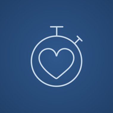 Kronometre ile kalp işareti satırı simgesi.