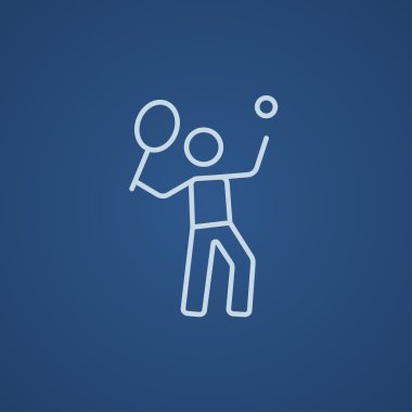 Büyük Tenis satırı simgesi oynayan adam.