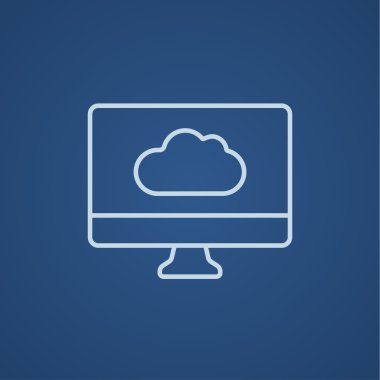 Bulut hesaplama çizgisi simgesi.