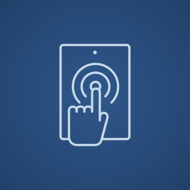 Dijital tablet satırı simgesi dokunmadan parmak.