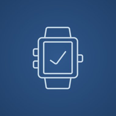 Smartwatch ile onay işareti satırı simgesi.
