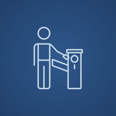 Adam araba bariyer satırı simgesi.