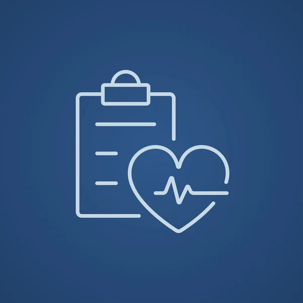Batimento cardíaco ícone de linha de registro . — Vetor de Stock