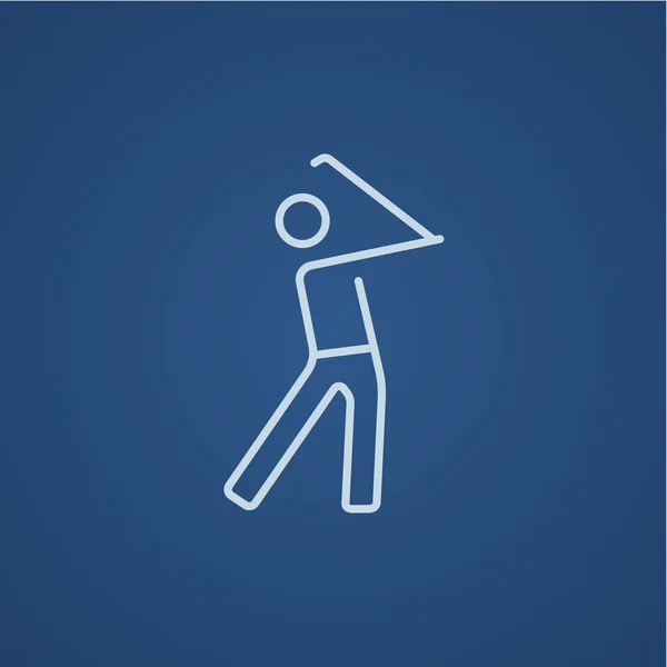 Ikona čáry golfista. — Stockový vektor