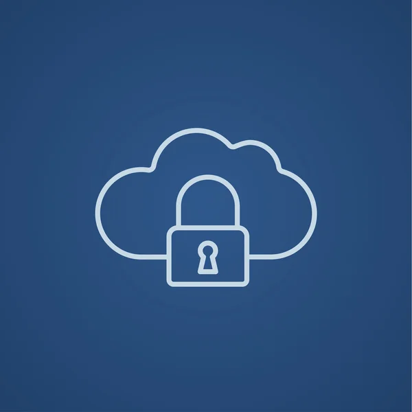 Cloud computing icono de línea de seguridad . — Archivo Imágenes Vectoriales