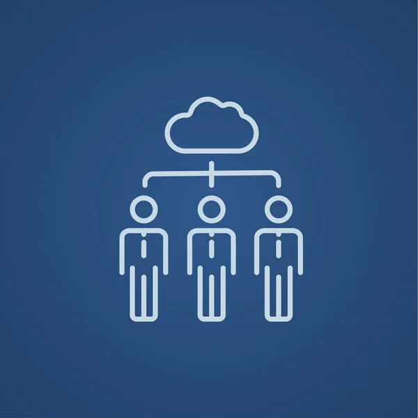 Cloud computing line icon. — Stock Vector