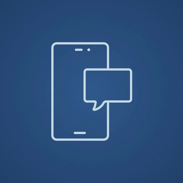 Téléphone à écran tactile avec icône de ligne de message . — Image vectorielle