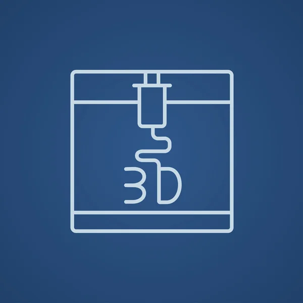 Icono de línea de impresión Tree D . — Vector de stock