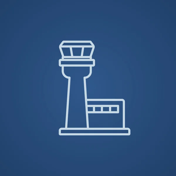 Repülés irányító torony sor ikon. — Stock Vector