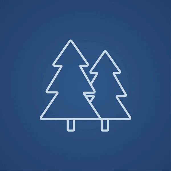Pine trees line icon. — Stock Vector