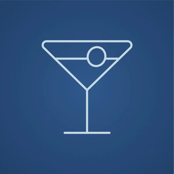 Cocktail glas lijn pictogram. — Stockvector