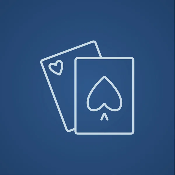 Jogando cartas ícone de linha. — Vetor de Stock