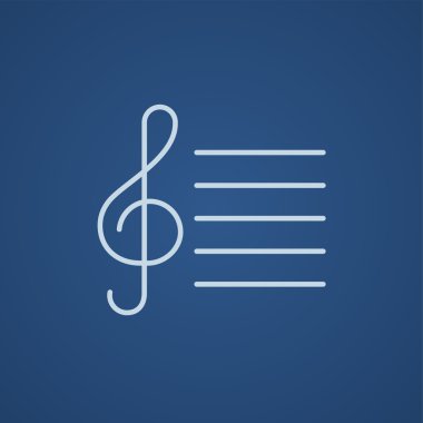 Tiz nota anahtarı satırı simgesi.