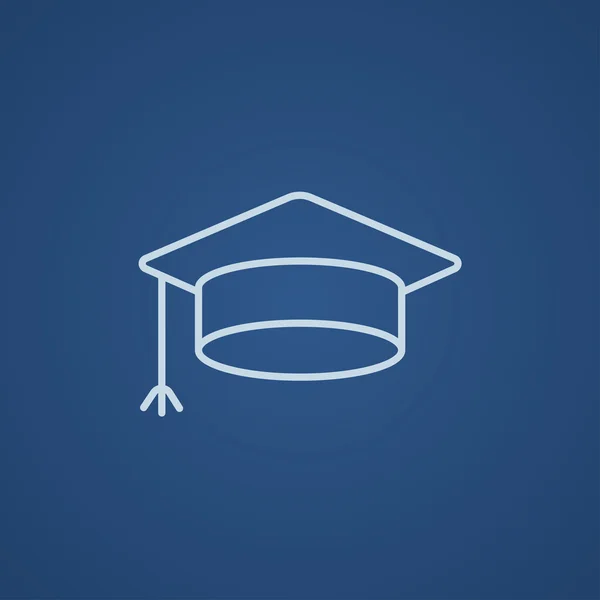 Graduation cap linii ikona. — Wektor stockowy