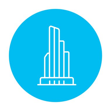 Skyscraper office building line icon.