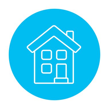 Two storey detached house line icon. clipart
