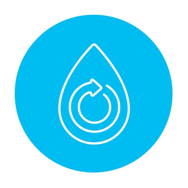 Su damlası ile dairesel ok satırı simgesi.