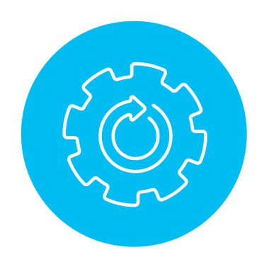 Dişli çark ile ok satırı simgesi.