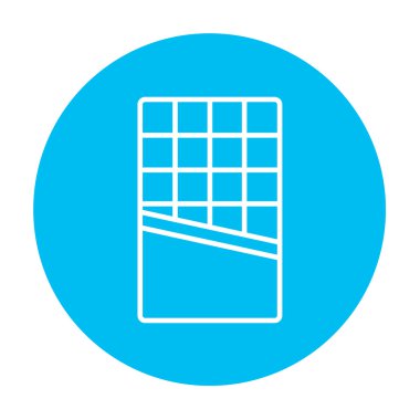 Açılan kalıp çikolata satırı simgesi.