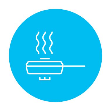 Kapak satırı simgesi ile kızartma tavası.