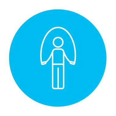 Adam ip satırı simgesi atlama ile egzersiz.