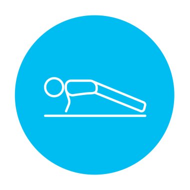 Man making push ups line icon.