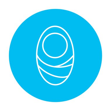 Infant wrapped in swaddling clothes line icon.