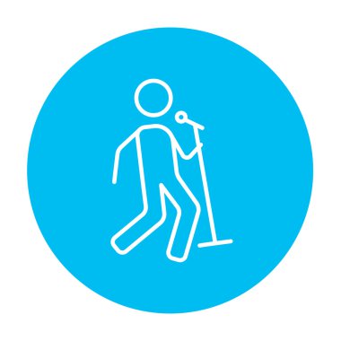 Adam mikrofon satırı simgesi ile şarkı.