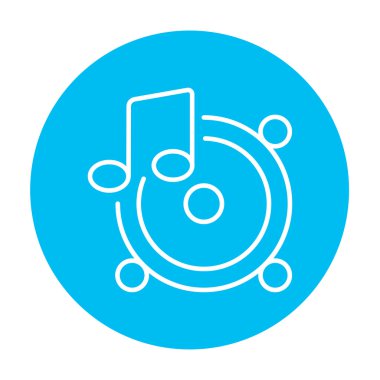 Müzik Not satırı simgesi ile hoparlörler.