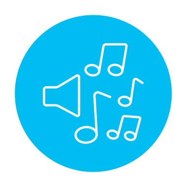 Hoparlörler müzik notlar çizgi simgesiyle.