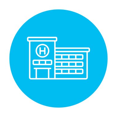 Hastane inşa çizgisi simgesi.