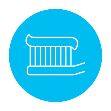 Diş fırçası ile diş macunu satırı simgesi.