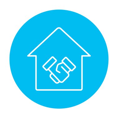 El sıkışma ve başarılı gayrimenkul hareket satırı simgesi.