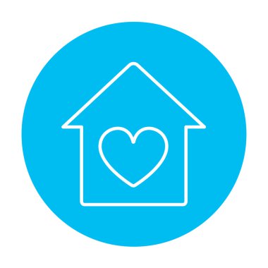 House ile kalp sembol satırı simgesi.